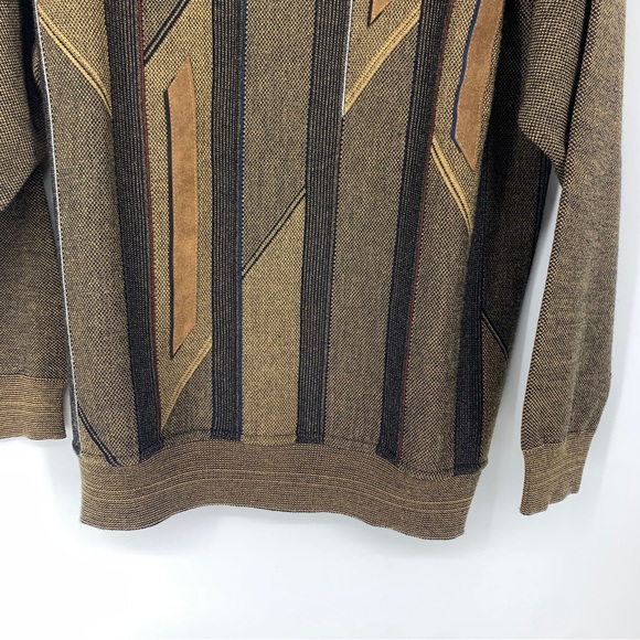 Aeffe mens small sweater pullover Italy Wool Blend Stripes Retro - Picture 13 of 13